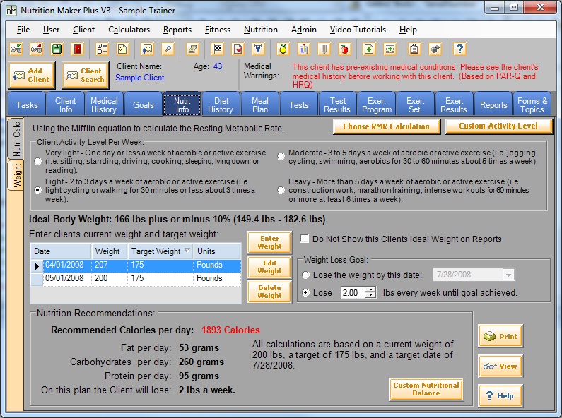 Nutrition Maker Plus Screen Shot 1